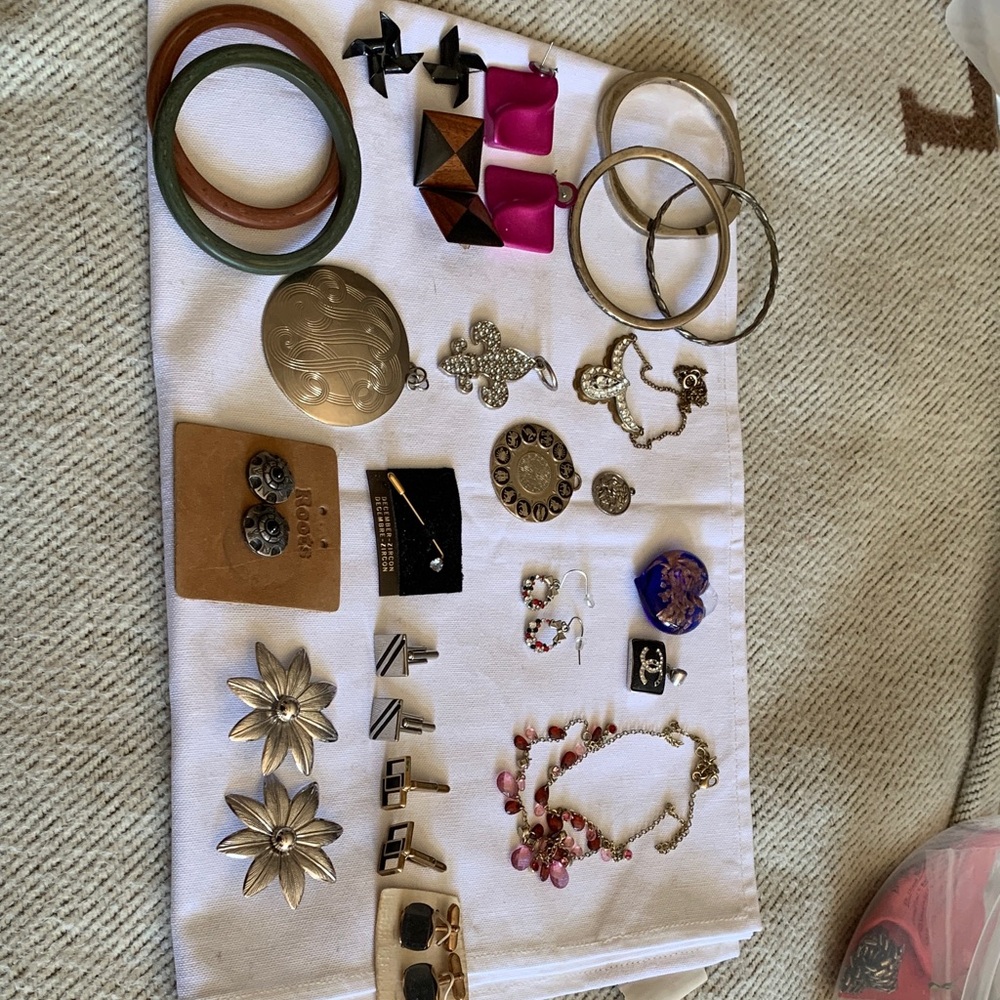 Unique Vintage Jewelry Collection - Gold, Silver, Pink Accents